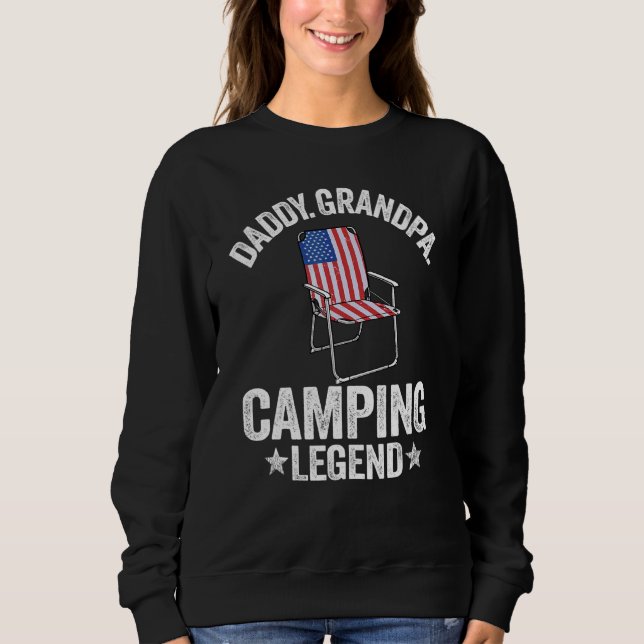 Mens Daddy Grandpa Camping Legende American Flag C Sweatshirt (Vorderseite)