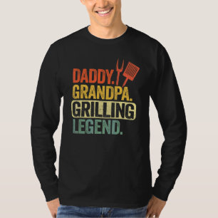 Mens Daddy Grandpa Grilling Legend Grillvater Vate T-Shirt