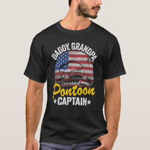 Mens Daddy Grandpa Pontoon Captain Vater American  T-Shirt