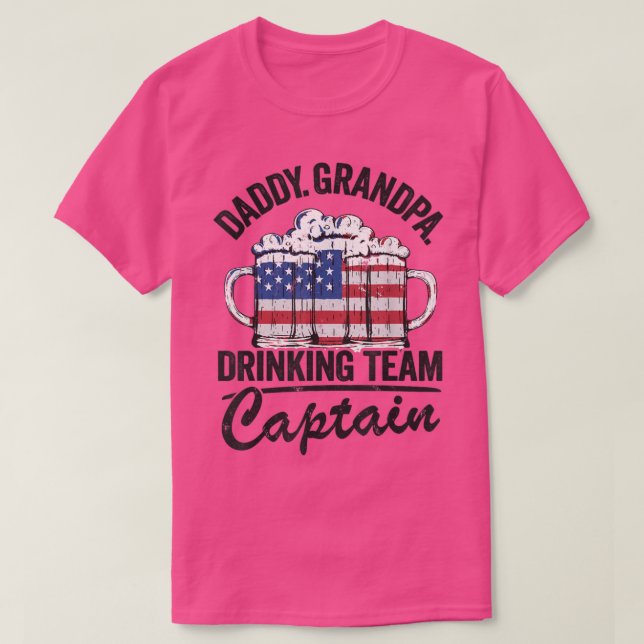 Mens Daddy Grandpa USA Drink Team Kapitän Vater 4 T-Shirt (Design vorne)
