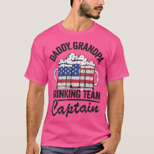 Mens Daddy Grandpa USA Drink Team Kapitän Vater 4 T-Shirt