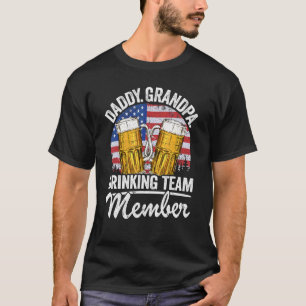 Mens Daddy Grandpa Usa Drink Team Mitglied Beer 4 T-Shirt