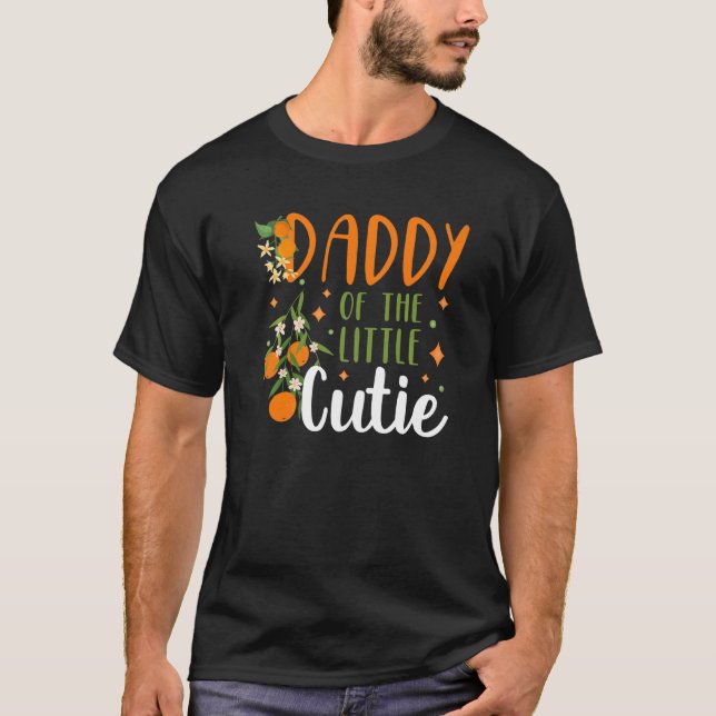 Mens Daddy Little Süsse Babydusche Orange 1. Bir T-Shirt (Vorderseite)
