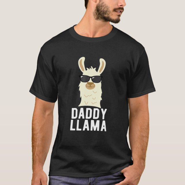 Mens Daddy Llama | Funny Vatertag Geschenk T-Shirt (Vorderseite)