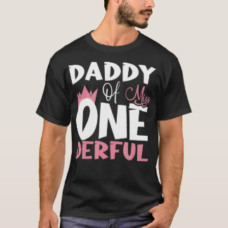 Mens Daddy Miss One Derful Wonderful 1. Geburtstag T-Shirt