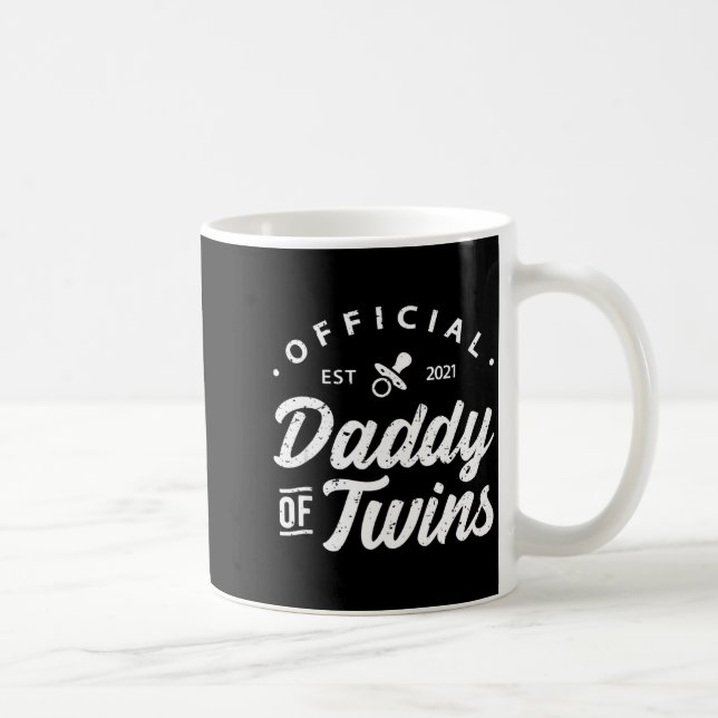 Mens Daddy Of Twins Shirt Funny New Dad To Be Expe Kaffeetasse (Rechts)