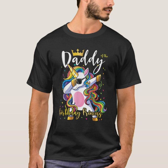 Mens Daddy von der Geburt Prinzessin Shirt Unicorn (Vorderseite)