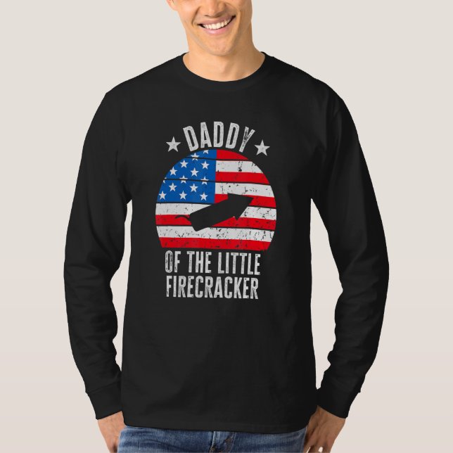 Mens Daddy von der kleinen Firecracker 4. Juli F T-Shirt (Vorderseite)