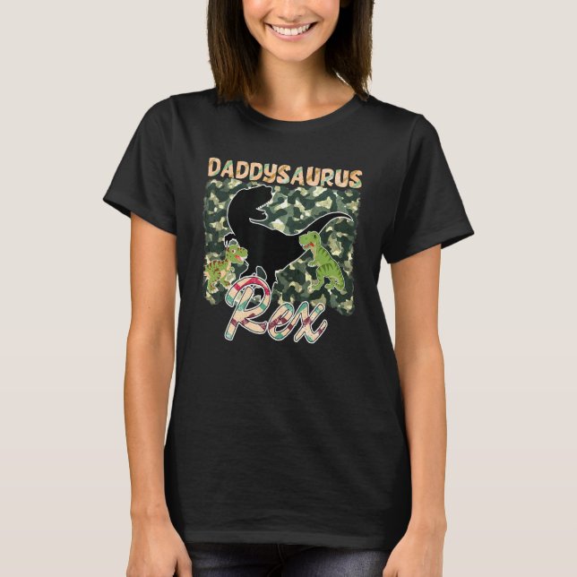 Mens Daddysaurus Rex Fun Camouflage Design T-Shirt (Vorderseite)