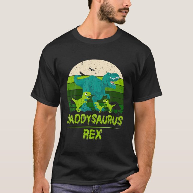 Mens Daddysaurus Rex Funny Dinosaur Familie Vater' T-Shirt (Vorderseite)