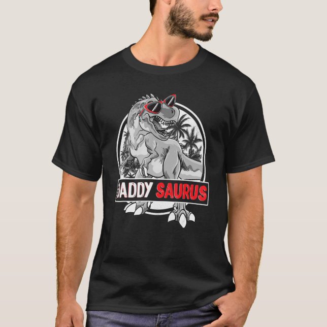 Mens Daddysaurus T Rex Dinosaur Funny Daddy Saurus T-Shirt (Vorderseite)