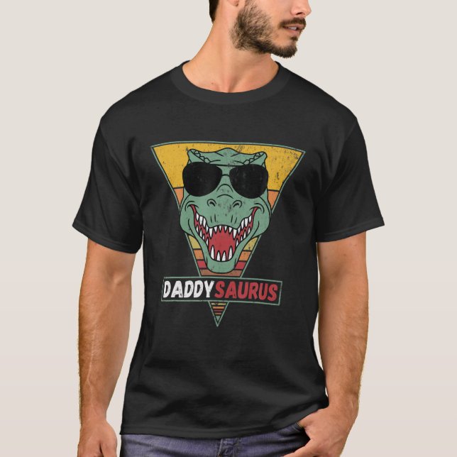 Mens Daddysaurus T Rex Dinosaur Funny Daddysaurus T-Shirt (Vorderseite)