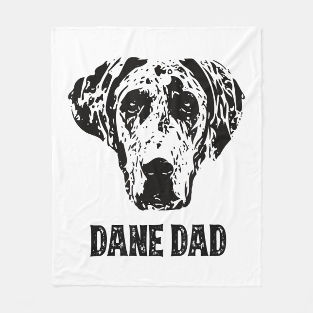 Mens Dane Vater - Großer Dane Vater Fleecedecke (Vorderseite)