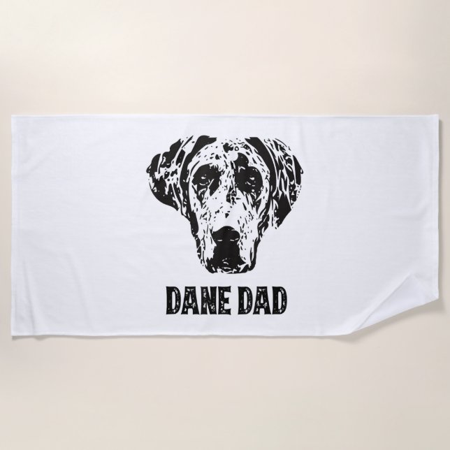 Mens Dane Vater - Großer Dane Vater Strandtuch (Vorderseite)