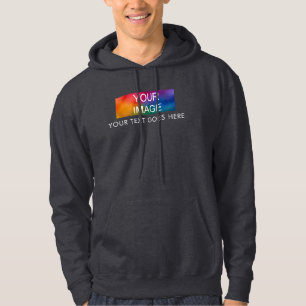 Mens Dark Grey Hoodie Ihr Image-Logo Text hier