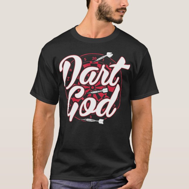 Mens Dart God Funny Dart Geschenk T-Shirt (Vorderseite)