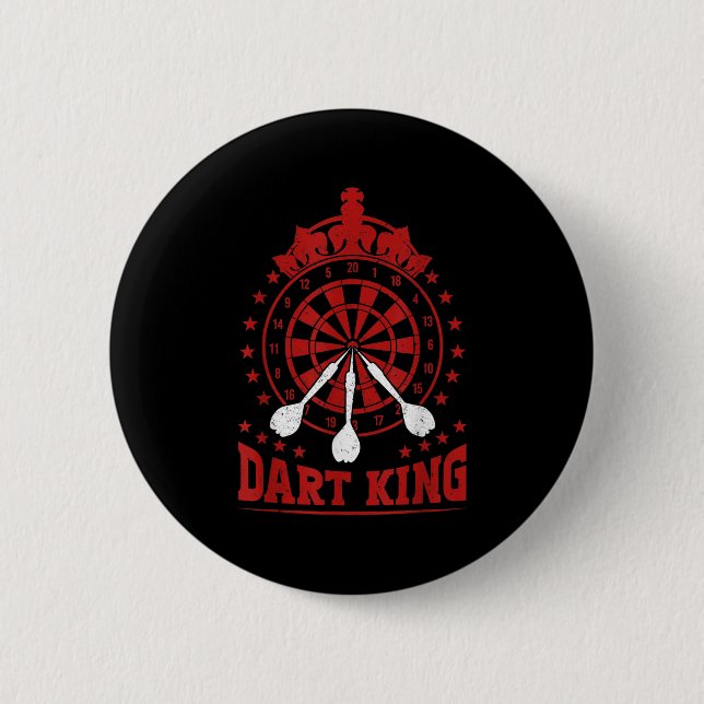 Mens Dart Player Cool zitieren den Dartkönig Button (Vorderseite)