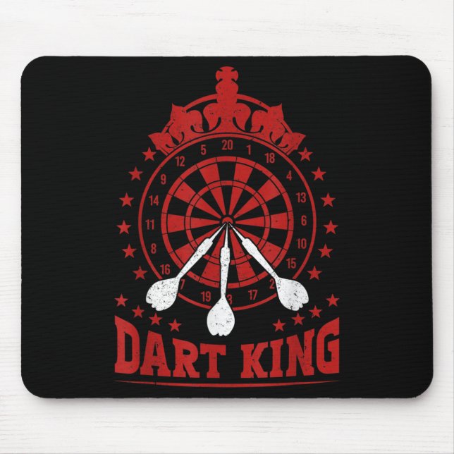 Mens Dart Player Cool zitieren den Dartkönig Mousepad (Vorne)