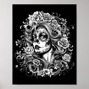 Mens De Los Muertos La Catrina Tag Der Toten Poster