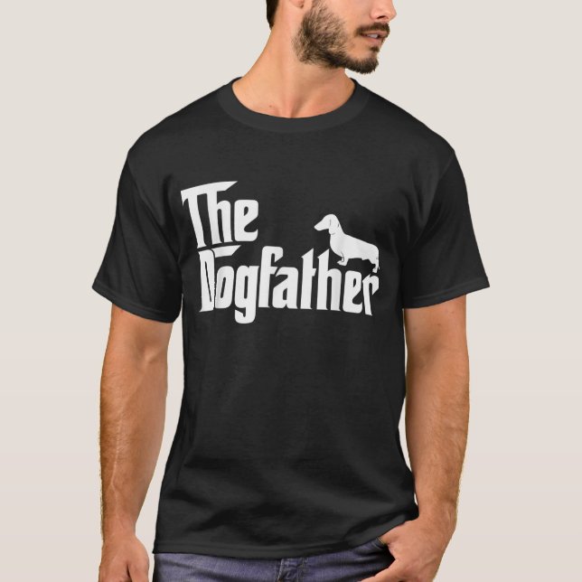 Mens Der Dogvater Dackel T - Shirt Funny Vater  (Vorderseite)