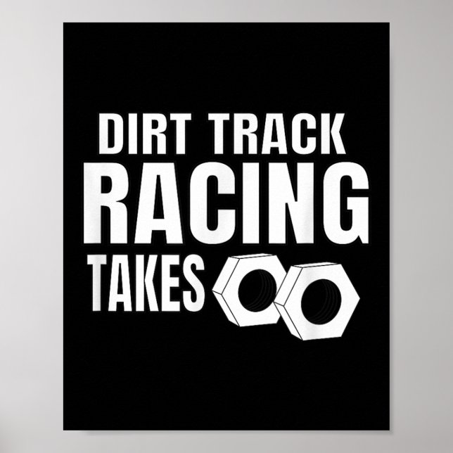 Mens Dirt Track Racing Funny Race Quote Sprint Car Poster (Vorne)