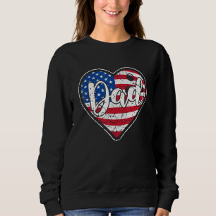 Mens Distressed American Flag Herz Bowling Vater F Sweatshirt