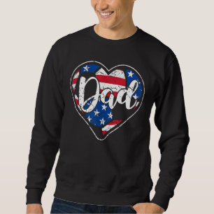 Mens Distressed American Flag Herz Fußball Vater F Sweatshirt
