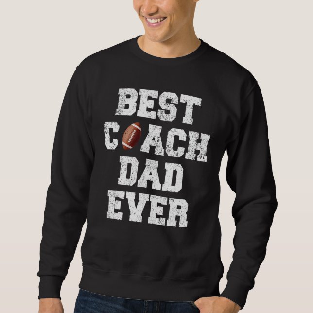 Mens Distressed Best American Football Coach Vater Sweatshirt (Vorderseite)