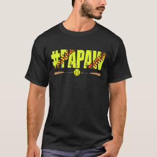 Mens Distressed Softball Papaw Softball Fathers D T-Shirt