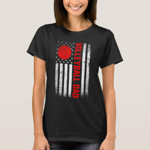 Mens Distressed US Flag Volleyball Vater Vater D T-Shirt