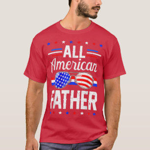 Mens Distressed USA Flag All American Father 4th T-Shirt