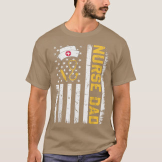 Mens Distressed USA Flag Nurse Vater Patriotic Fat T-Shirt