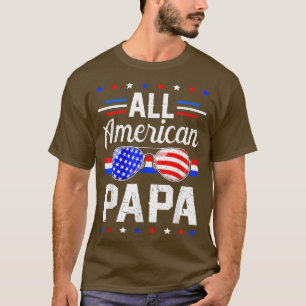 Mens Distressed USA-Flagge All American Papa 4. Ju T-Shirt