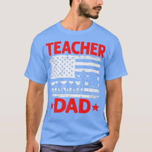 Mens Distressed USA Flaggenlehrer Vater Patriotic  T-Shirt