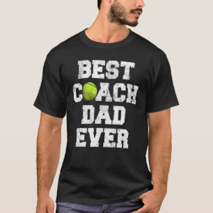 Mens Distressed Vintag Best Tennis Coach Vater Fat T-Shirt