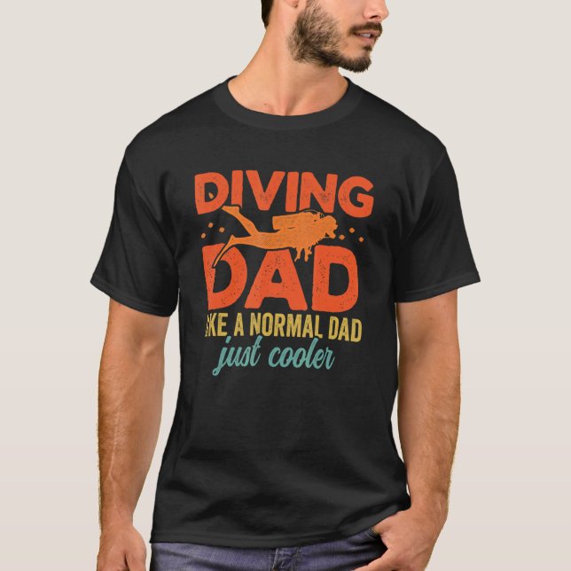 Mens Diving Dad Scuba Diver Underwater Snorkeling  T-Shirt (Vorderseite)