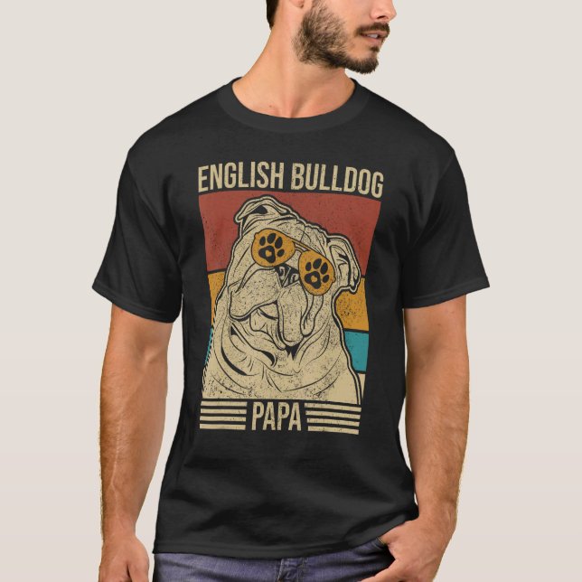 Mens Dog Dad Pet Owner Animal  Outfit English Bull T-Shirt (Vorderseite)