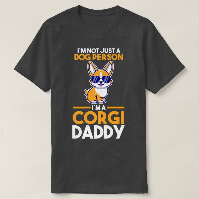 Mens Dog Owner Corgi Daddy  T-Shirt (Design vorne)