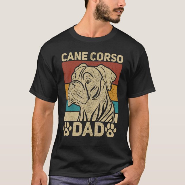 Mens Dog Papa Pet Owner Animal  Outfit Retro Cane  T-Shirt (Vorderseite)