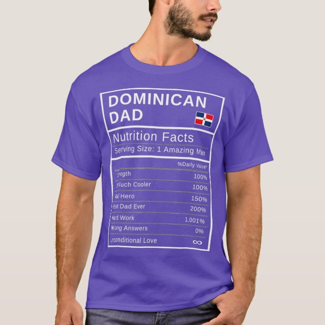 Mens Dominikanische Vater Ernährung Fakten Vaterta T-Shirt (Vorderseite)