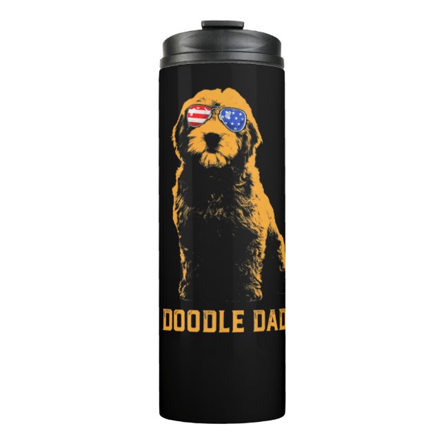 Mens Doodle Vater Männer Goldendoodle Vintag Thermosbecher (Vorderseite)