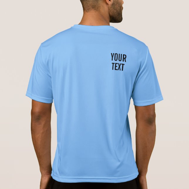 Mens Doppelseitige Carolina Blue Template Erwachse T-Shirt (Rückseite)