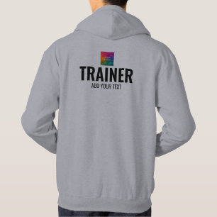 Mens Doppelseitige Vorlage Grau Trainer Trainer Hoodie