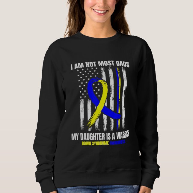 Mens Down Syndrome Awareness Vater Töchter Krieger Sweatshirt (Vorderseite)