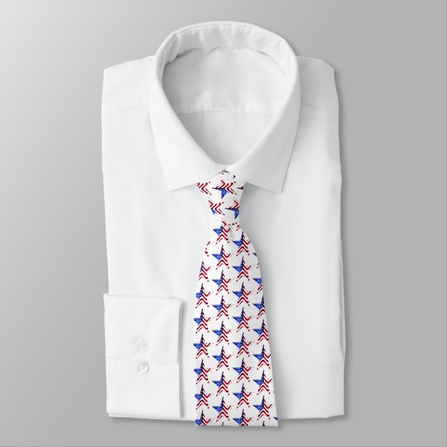 Mens Dress Krawatte-Patriotic Stars Krawatte (Gebunden)