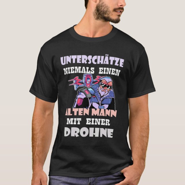 Mens Drone Drone Pilot Opa Alter Mann T-Shirt (Vorderseite)