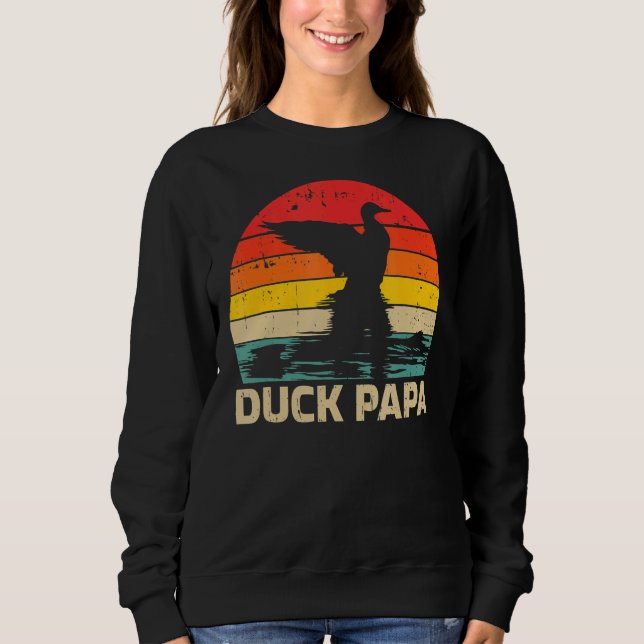 Mens Duck Vintag Retro Duck Daddy Vatertag Sweatshirt (Vorderseite)