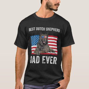Mens Dutch Shepherd Vater American Flag Dog Lover  T-Shirt