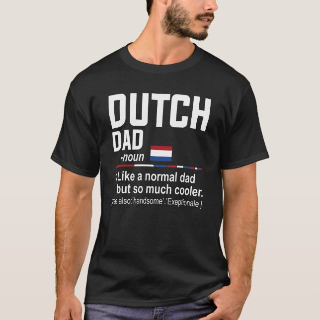 Mens Dutch Vater Definition Fathers Day Daddy Fl T-Shirt (Vorderseite)