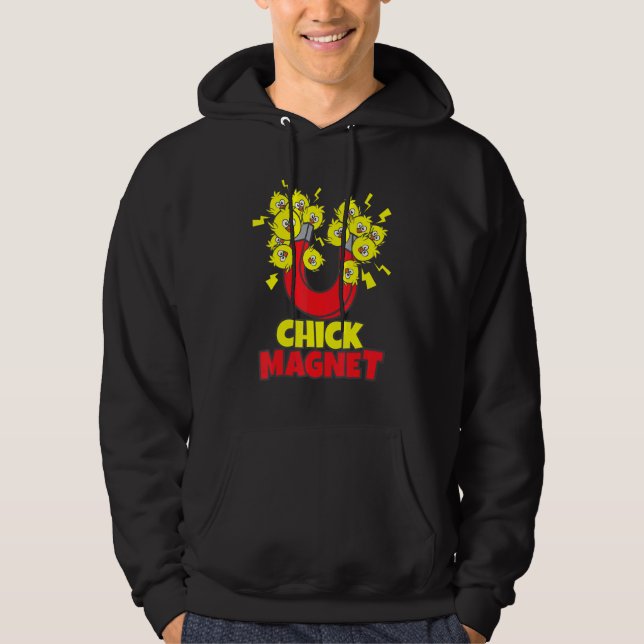 Mens Easter Boys Chick Magnet Yellow Chicks Dick M Hoodie (Vorderseite)